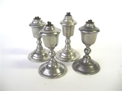 Appraisal: Two assembled pairs of whale oil lamps one pair with