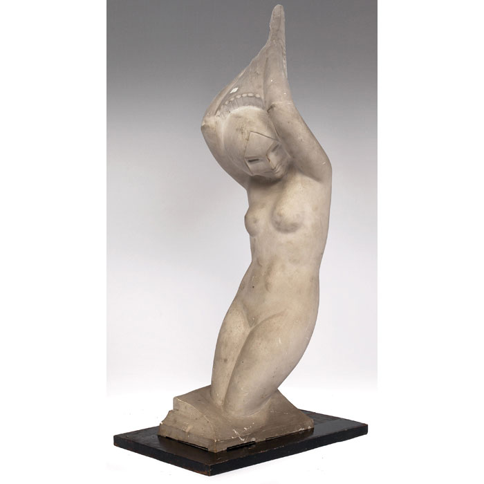 Appraisal: Alfonso Iannelli sculpture in plaster female form in plaster w