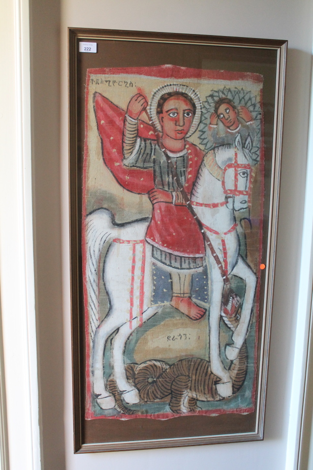 Appraisal: thC Russian School St George and the Dragon painting on