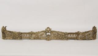 Appraisal: INTRICATE FRENCH GILT BRONZE FIRE FENDER INTRICATE FRENCH GILT BRONZE