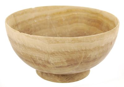 Appraisal: A turned alabaster footed bowl in cm h in cm