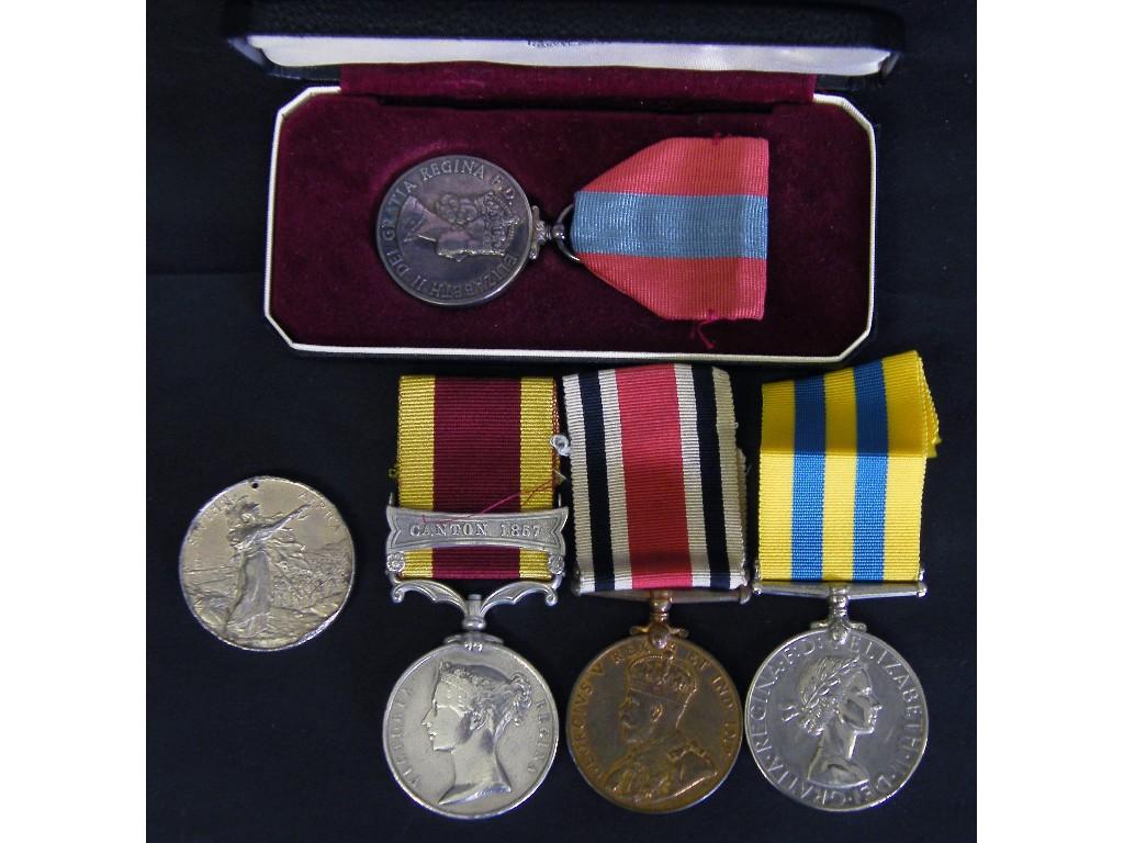 Appraisal: Interesting collection of service medals to include cased Elizabethan Imperial