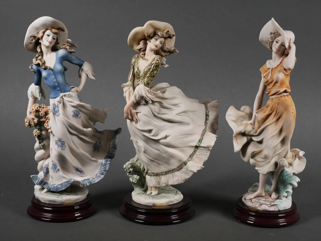 Appraisal: Three original Giuseppe Armani sculptures Lady Jane Scarlett and April