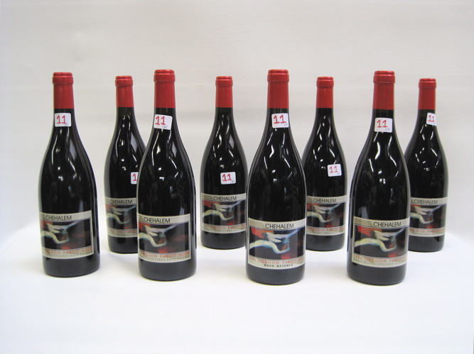 Appraisal: EIGHT BOTTLES OF OREGON PINOT NOIR Chehalem Winery Newberg Oregon