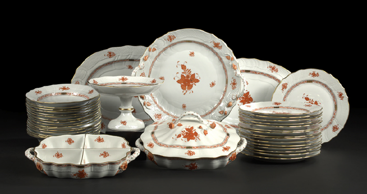 Appraisal: Thirty-Eight-Piece Herend Porcelain Partial Dinner Service for Sixteen Persons in