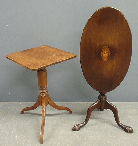 Appraisal: - New England cherry candlestand th c with a square