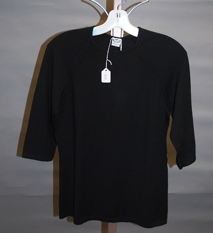 Appraisal: Agnona black cashmere poly sleeve raglan knit top Size L