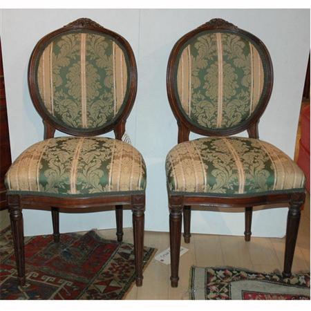 Appraisal: Set of Four Louis XVI Style Walnut Chaises Estimate -