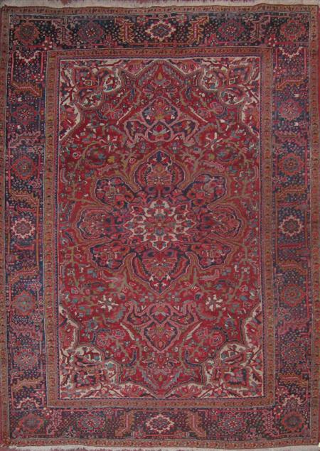 Appraisal: A Heriz carpet mid th century the red field with