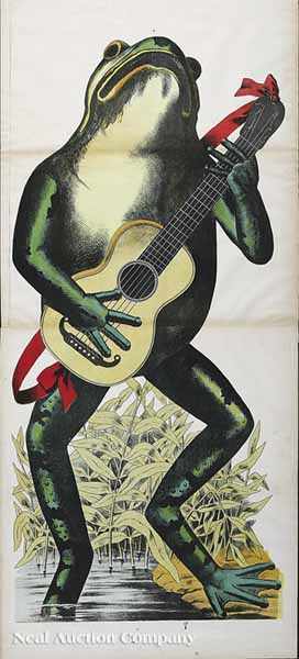 Appraisal: A French Carnival Print late th c Frog with a