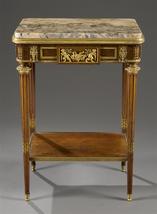 Appraisal: Louis XVI style marble top side table attributed to Paul