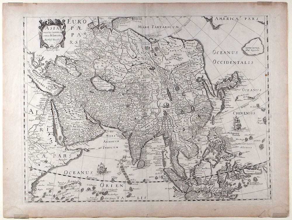 Appraisal: Jodocus Hondius Map of Asia Recens Summa Cura Delineata Jodocus