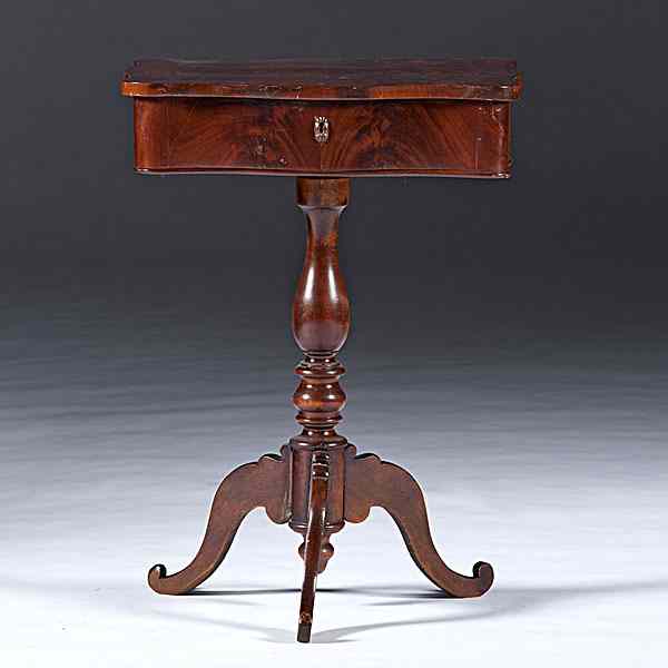 Appraisal: Continental Sewing Table Continental ca a sewing table in mahogany