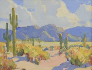 Appraisal: Paul Lauritz O B Desert Landscape Paul Lauritz Norway California