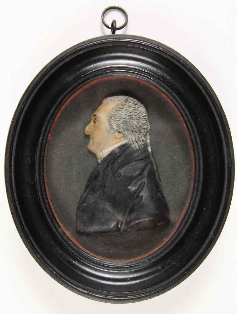 Appraisal: WAX PORTRAIT-of a gentleman circa by John Christian Rauschner b