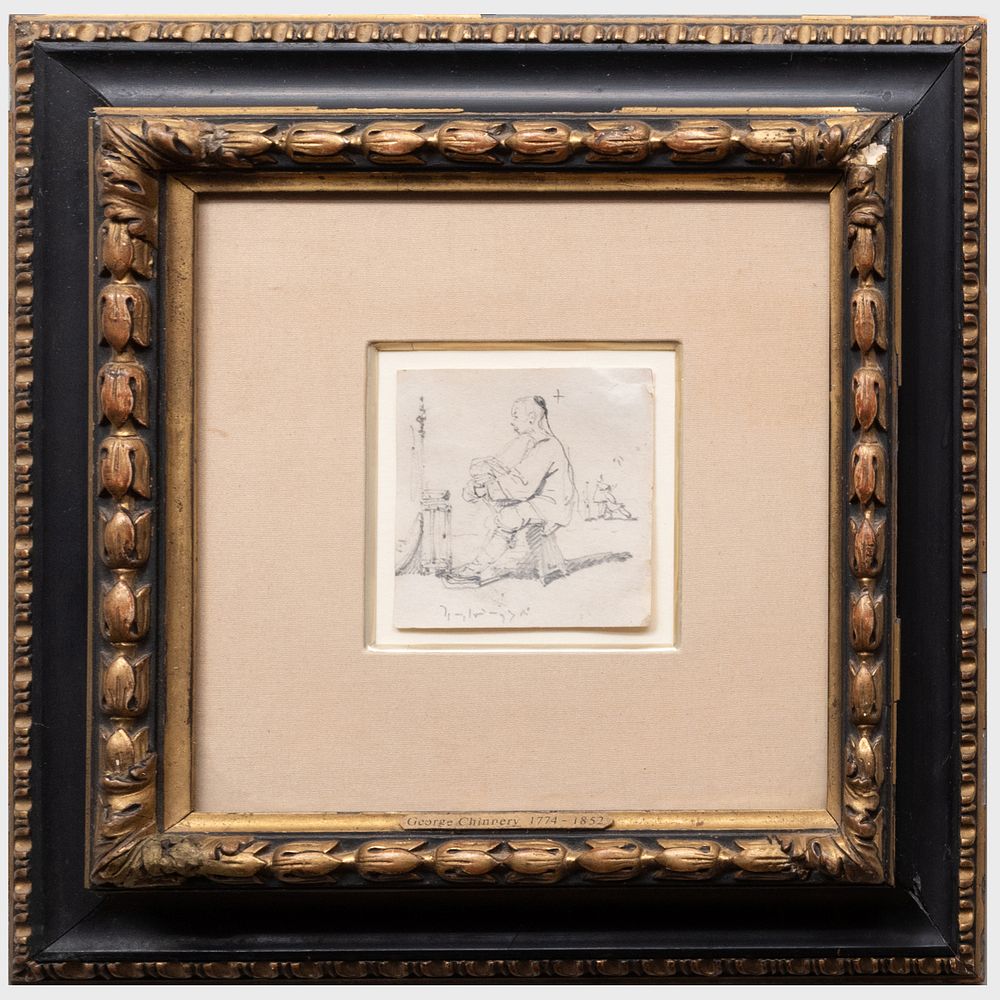 Appraisal: George Chinnery - Seated Chinaman Pencil on paper unsigned with