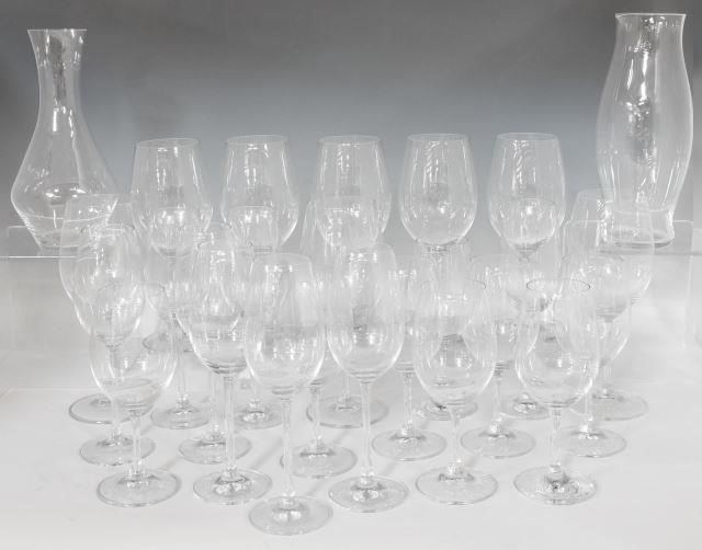 Appraisal: lot of Riedel colorless glass wine stemware and decanters all