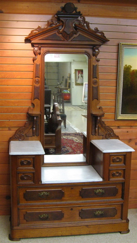 Appraisal: VICTORIAN WALNUT DRESSER Renaissance Revival American c - with vertical