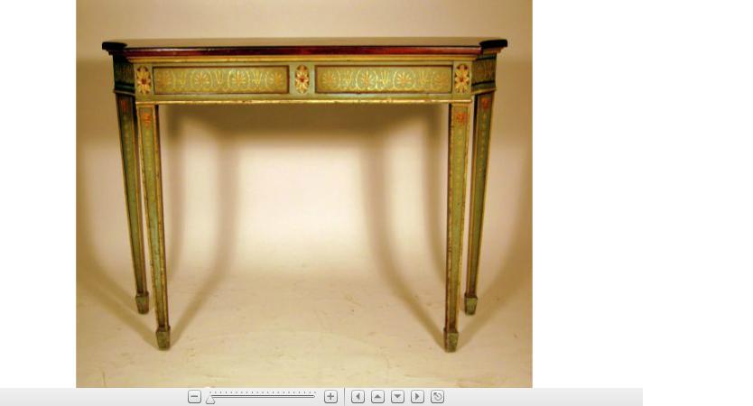 Appraisal: Neoclassical style polychromed and parcel gilt side table The top