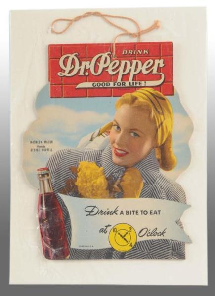 Appraisal: Cardboard Dr Pepper -Sided Fan Pull Description s Each side