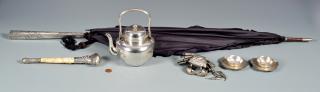 Appraisal: Asian Silver items inc Tea Pot with Presentation Inscription st-