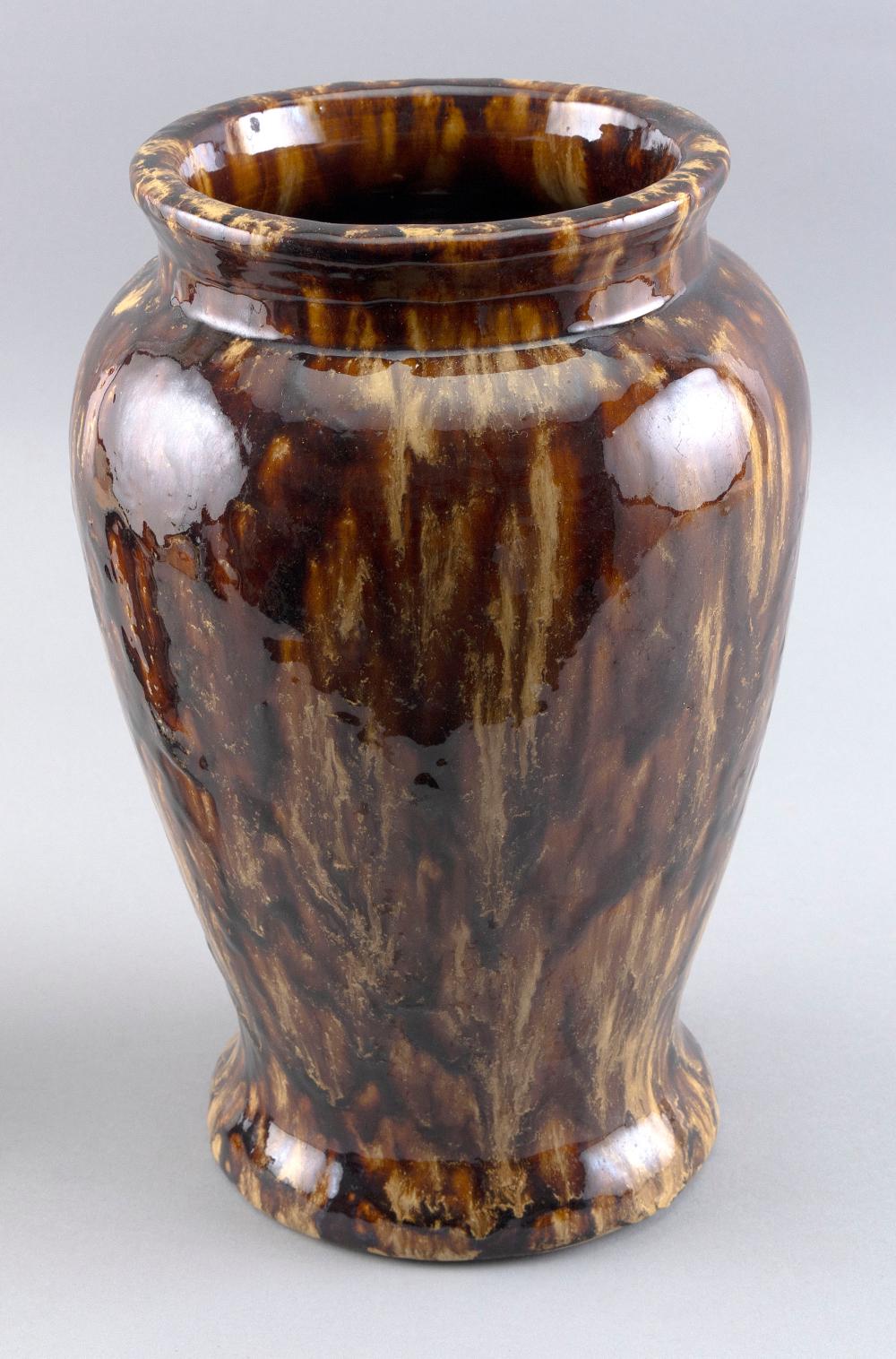 Appraisal: BENNINGTON POTTERY FLINT ENAMEL BALUSTER VASE HEIGHT BENNINGTON POTTERY FLINT