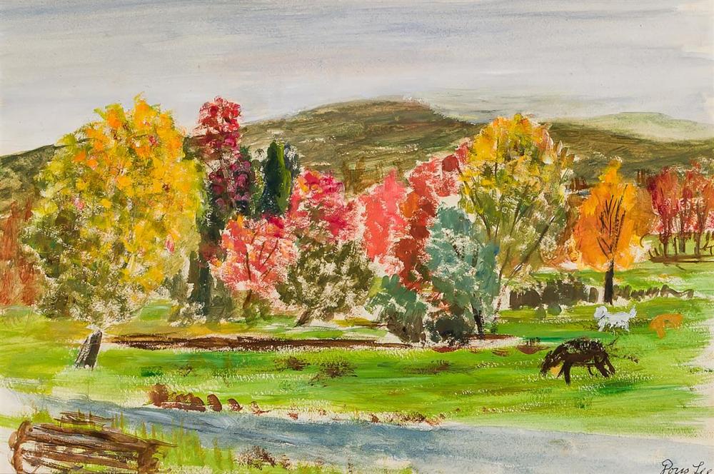 Appraisal: DORIS LEE American - Woodstock Landscape c oil on paper