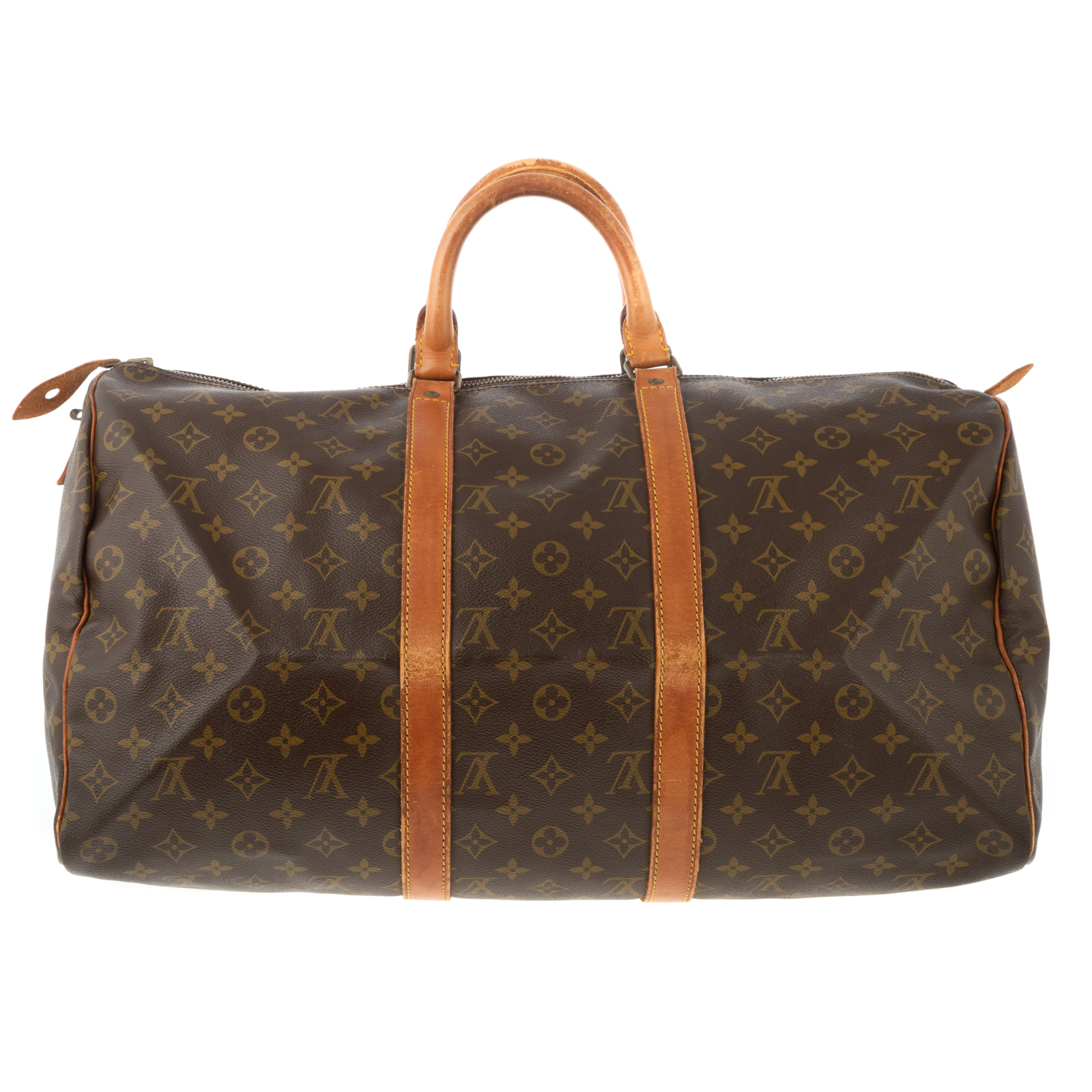 Appraisal: A LOUIS VUITTON MONOGRAM KEEPALL A brown and tan Monogram