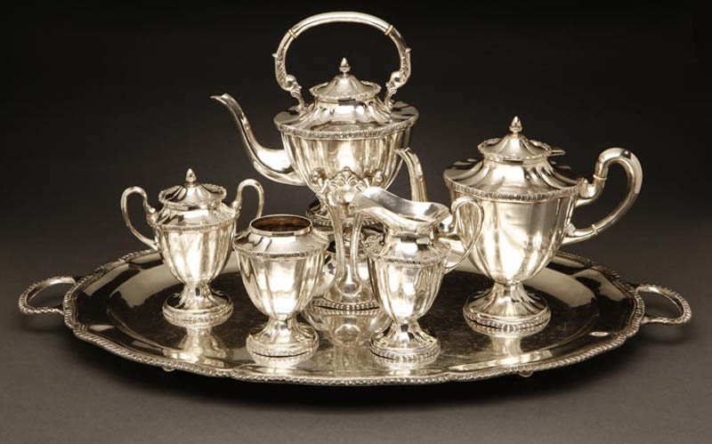 Appraisal: An L Maciel sterling six piece tea service An L