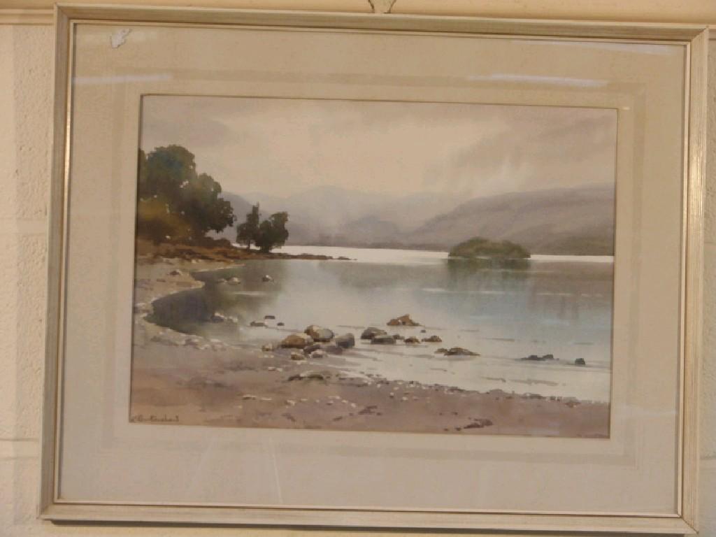 Appraisal: K Burtonshaw Still Reflections Derwentwater watercolour signed cm x cm