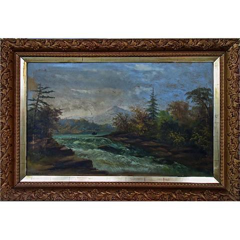 Appraisal: W COSFORD TH CENTURY FALLS STUDY OIL ON CANVAS SIGNED