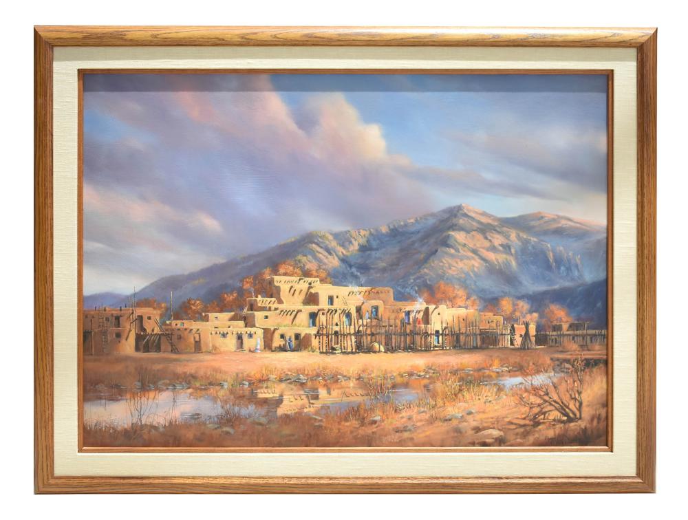 Appraisal: PETER VAN DUSEN AMERICAN B Taos Pueblo Signed l r