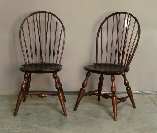 Appraisal: Set of six Wallace Nutting windsor dining chairs branded and