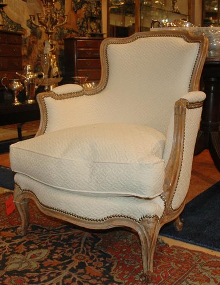 Appraisal: Louis XV Style Blond Wood Bergere Estimate nbsp nbsp nbsp