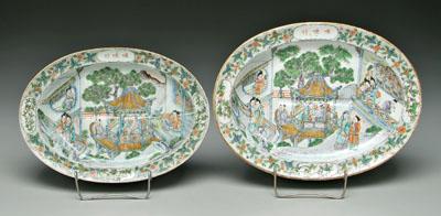 Appraisal: Two Chinese export platters famille verte both well-and-tree type mandarin