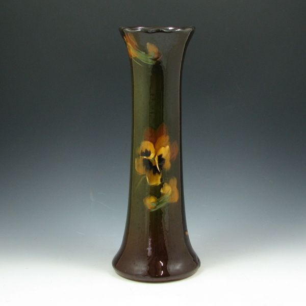 Appraisal: McCoy Loy-Nel-Art standard glaze vase with pansy decoration Unmarked Mint