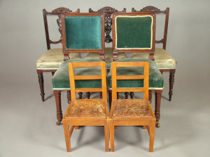 Appraisal: A set of three Victorian mahogany dining chairs together with