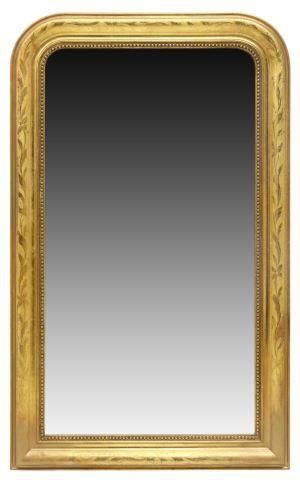 Appraisal: French Louis Philippe period giltwood mirror mid th c frame