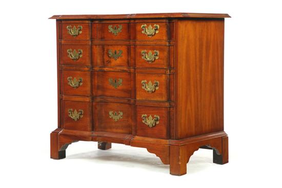 Appraisal: CHIPPENDALE-STYLE BLOCK-FRONT CHEST OF DRAWERS Hickory Chair North Carolina th