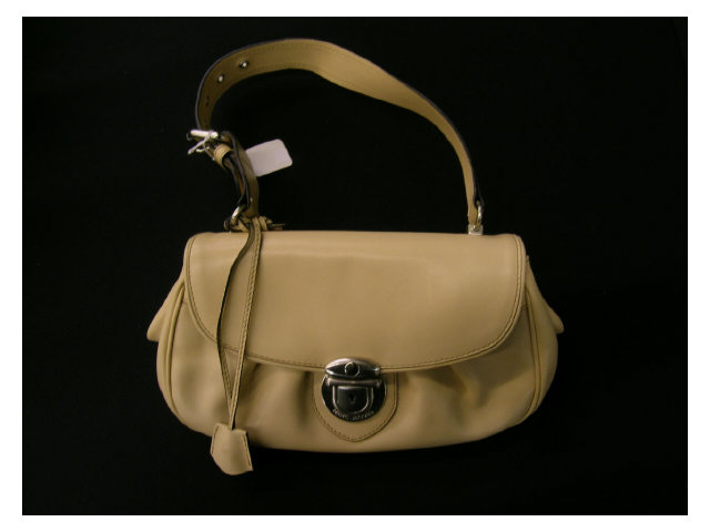 Appraisal: Beige leather Marc Jacobs handbag with lock snap flap closure