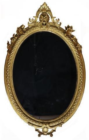 Appraisal: Louis XV style gold leaf mirror th c having large