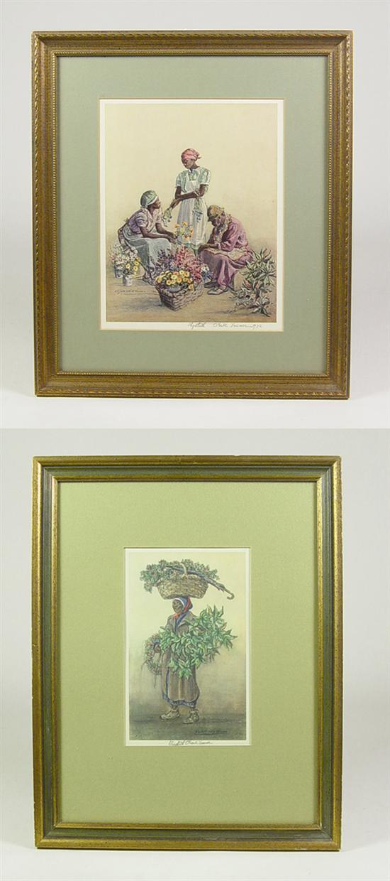 Appraisal: Verner Elizabeth O'Neill American - Pair of pencil-signed prints of