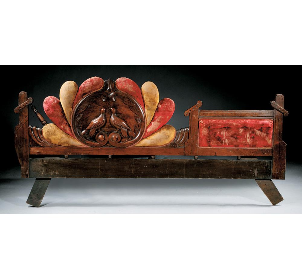 Appraisal: KENTUCKY FOLK ART CARVED WALNUT SOFA BACKKentucky Folk Art Carved