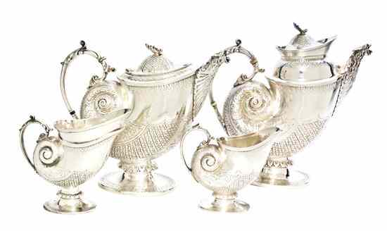 Appraisal: A Victorian Silverplate Tea and Coffee Service likely Charles Edward