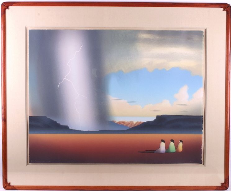 Appraisal: R C Gorman Thunderstorm Lithograph For your consideration is a