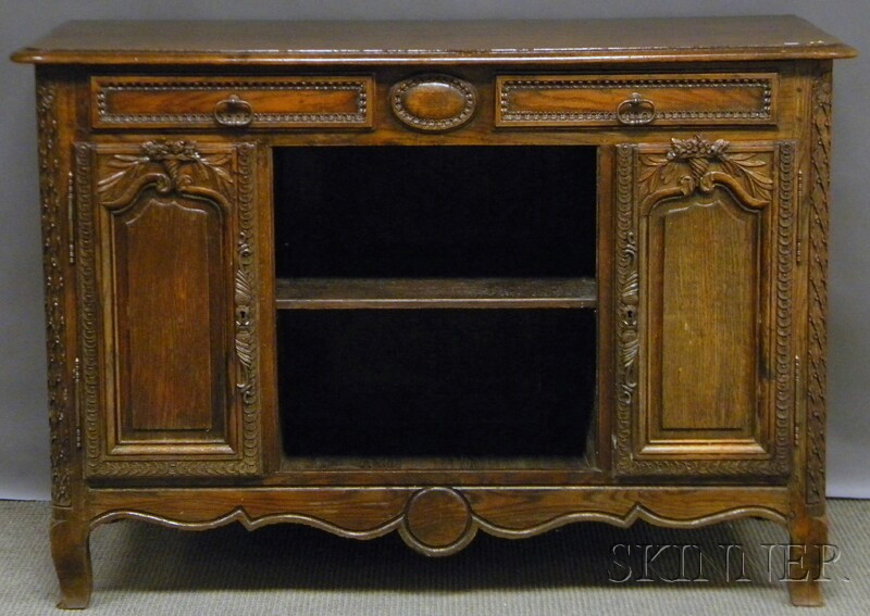 Appraisal: French Provincial Carved Oak Sideboard ht wd dp in