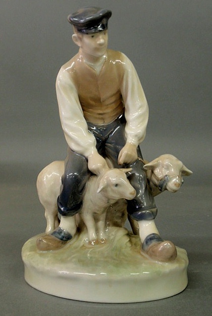 Appraisal: Royal Copenhagen figure of a boy with sheep h