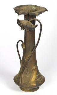 Appraisal: Art Nouveau bud vase executed in patinated brass having a