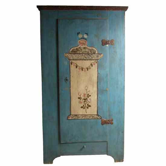 Appraisal: An Eastern European Painted Pine Single Door Cupboard circa having