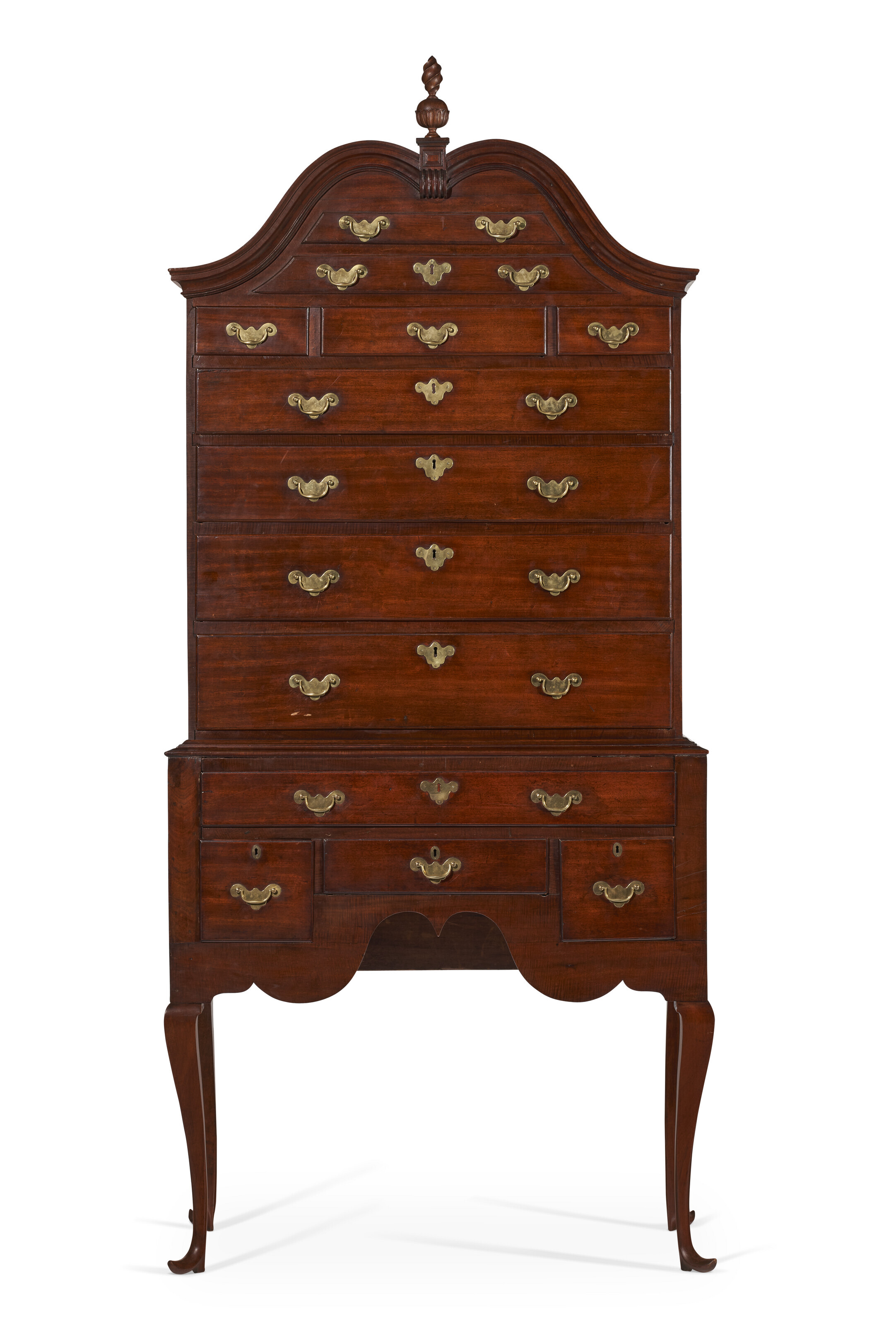 Appraisal: A QUEEN ANNE MAHOGANY HIGH CHEST-OF-DRAWERS RHODE ISLAND OR COASTAL